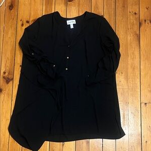 Joseph Ribkoff Black Blouse with Button Detail